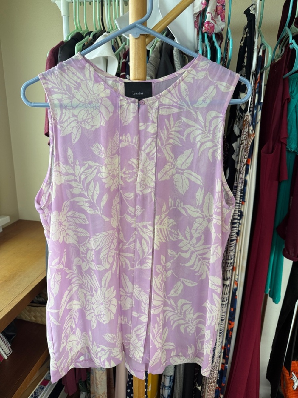 Lumiere Lavender Floral Sleeveless Top